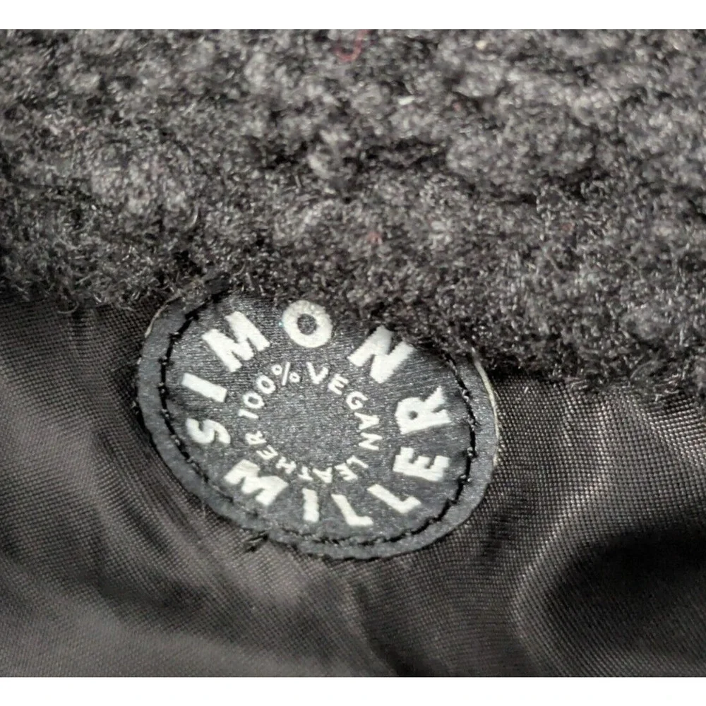 Simon Miller Black Retro Bag In Fuzzy Faux Sherpa Boucle Shoulder Bag Flap Top - Picture 8 of 10